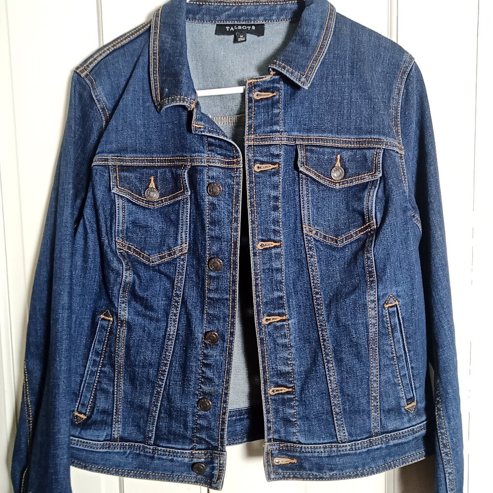 Talbots Cropped Fitted Denim Jacket